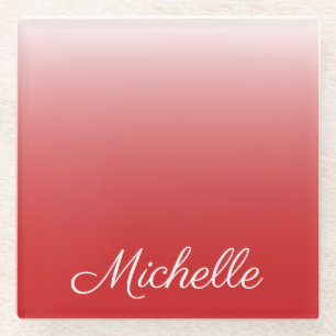 Posavasos De Vidrio Degradado oscuro y rojo personalizado