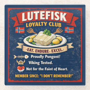 Posavasos de vidrio del Club de Lealtad Lutefisk n