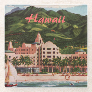 Posavasos de vidrio del Royal Hawaiian Hotel
