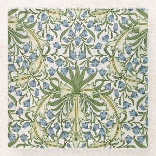 Posavasos De Vidrio Delantal con Estampado Total de Campanillas Azules