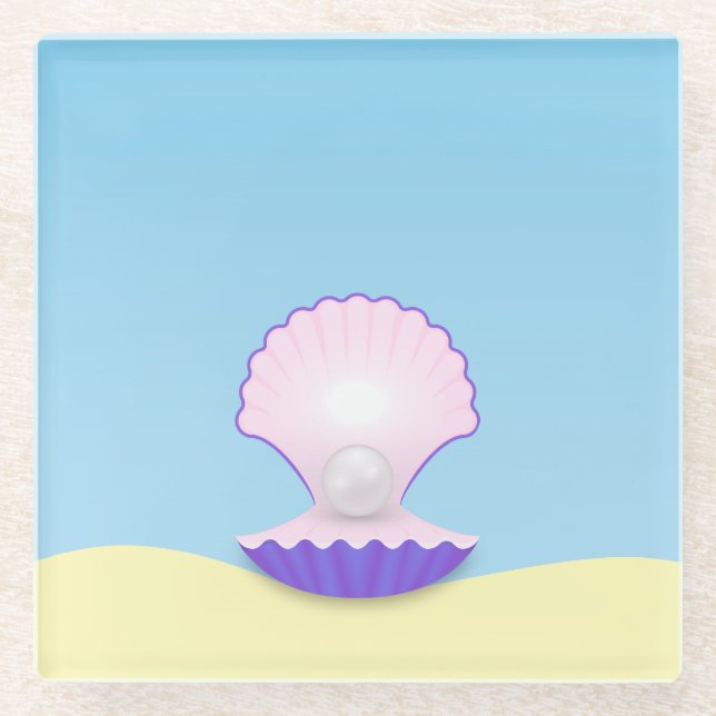 Posavasos De Vidrio Delicate Seashell (Anverso)