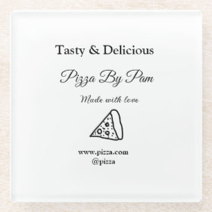 Posavasos De Vidrio Delicioso restaurante pizzería café hecho con amor