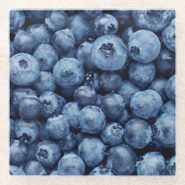 Posavasos De Vidrio Delicious Blueberries (Anverso)