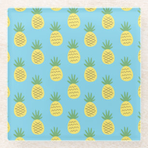 Posavasos De Vidrio Delight de piña: Impresión de frutas tropicales