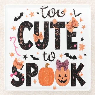 Posavasos De Vidrio Demasiado lindo para hablar tipografía Halloween e