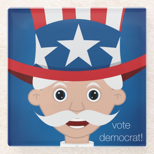 Posavasos De Vidrio Demócrata (Anverso)