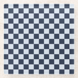 Posavasos De Vidrio Denim rinse checkerboard pattern