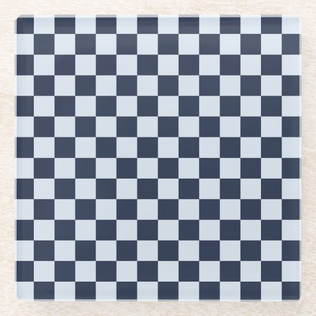 Posavasos De Vidrio Denim rinse checkerboard pattern (Anverso)