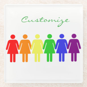 Posavasos De Vidrio derechos de las mujeres LGBTQIA Thunder_Cove