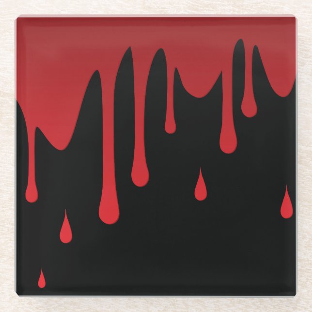 Posavasos De Vidrio Derrame de sangre (Anverso)