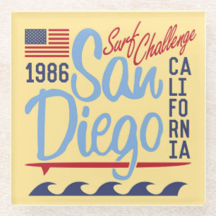 Posavasos De Vidrio Desafío Surf de San Diego 1986