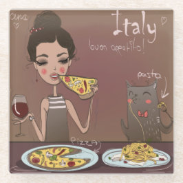 Posavasos De Vidrio Desayuno italiano