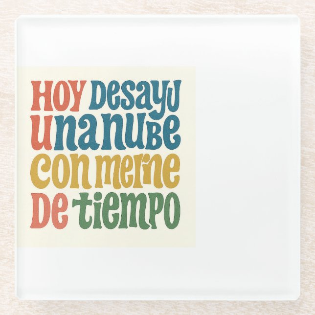 Posavasos de vidrio Desayuno surrealista (Anverso)