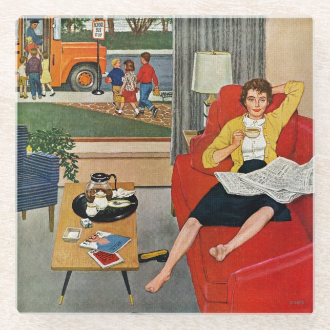 Posavasos De Vidrio Descanso para tomar café de la mañana (Anverso)