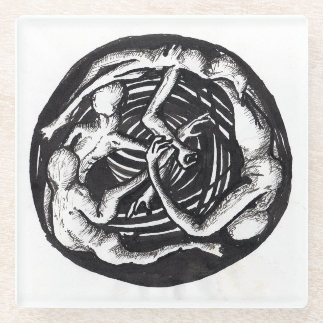 Posavasos De Vidrio Descenso en espiral (Anverso)