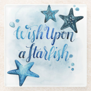 Posavasos De Vidrio Deseo sobre una estrella de mar