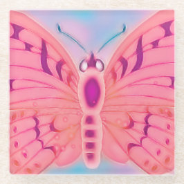 Posavasos De Vidrio Deseos mariposa