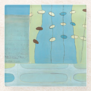 Posavasos De Vidrio Desfile azul abstracto del huevo