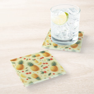Posavasos De Vidrio Desfile de piña