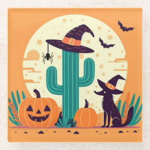 Posavasos De Vidrio Desierto/cactus del suroeste de Halloween