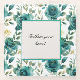 Posavasos De Vidrio Despedida de soltera floral rosa crema azul románt