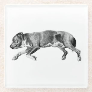 Posavasos De Vidrio Desplazamiento hacia la calma - Número detallado d