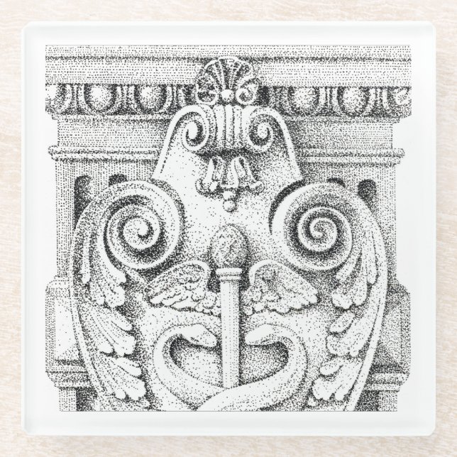 Posavasos De Vidrio DETALLE Copas de bebidas de vidrio (Anverso)