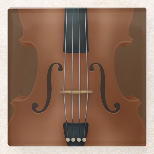 Posavasos De Vidrio Detalle de Viola Cello Violin de Instrumento de Ca (Anverso)