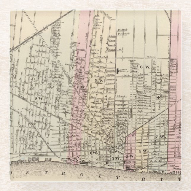 Posavasos De Vidrio Detroit (Anverso)