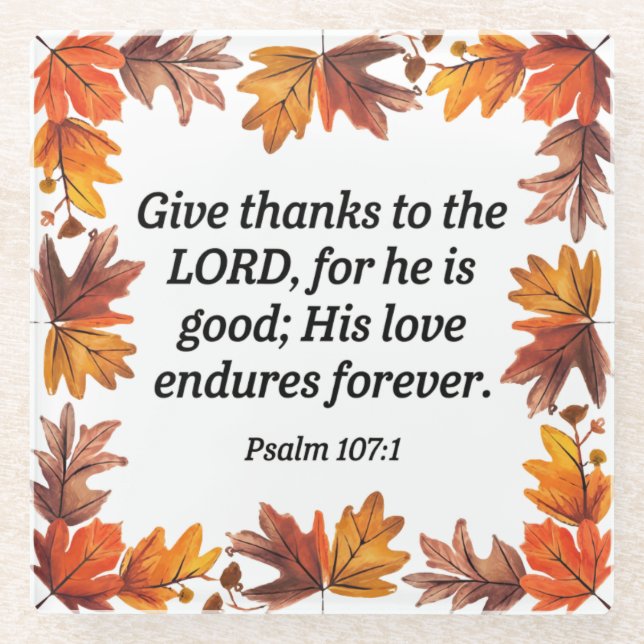 Posavasos De Vidrio Día de Acción de Gracias (Anverso)