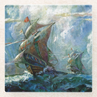 Posavasos De Vidrio Día de Colón