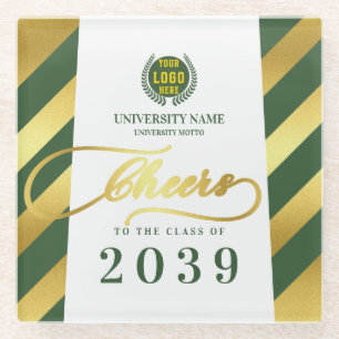 Posavasos De Vidrio Día de Graduación de la Escuela Verde