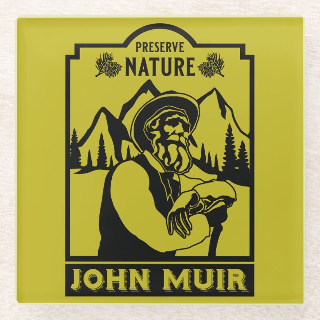 Posavasos De Vidrio Día de John Muir (Anverso)