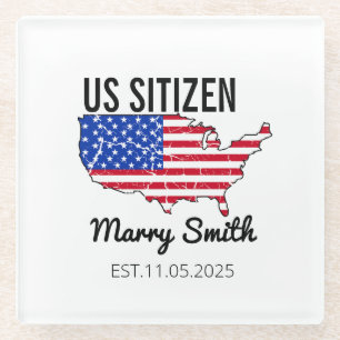 Posavasos De Vidrio Día de la Ciudadanía Americana - Orgulloso de ser