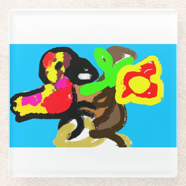 Posavasos De Vidrio Día de la jungla de loros (Anverso)