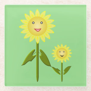 Posavasos De Vidrio Día de la Madre girasoles