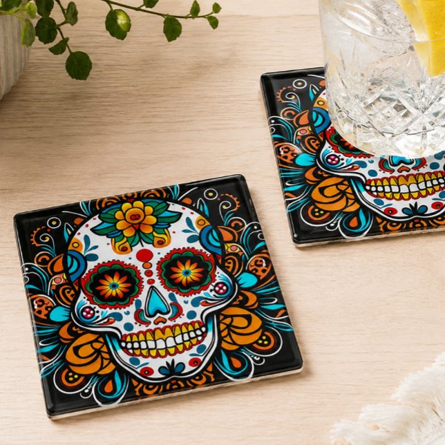 Posavasos De Vidrio Dia de los Muertos (Subido por el creador)