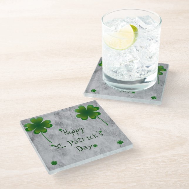 Posavasos De Vidrio Día de Shamrock St. Patrick (Angular)