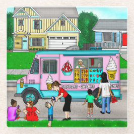 Posavasos De Vidrio Día de verano caliente | Un Ilustracion caprichoso