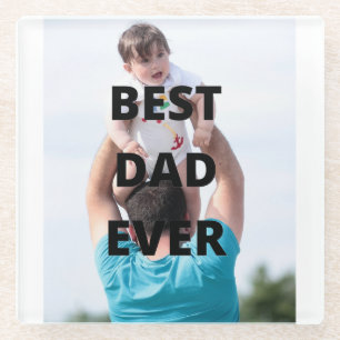 Posavasos De Vidrio Día del Padre de la foto del mejor Personalizado d