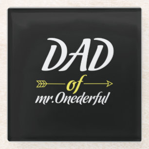 Posavasos De Vidrio Día del Padre Papá del Sr. Onemaravilloso