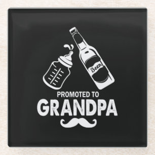 Posavasos De Vidrio Día del padre promovido al abuelo