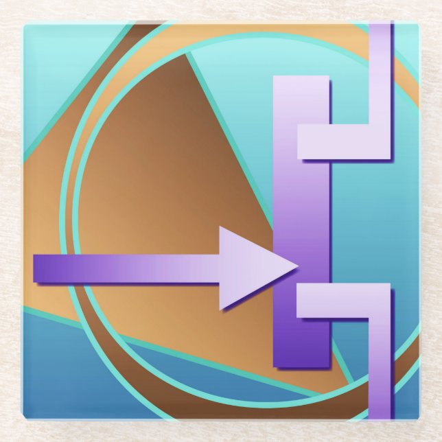 Posavasos De Vidrio "Diagrama de circuito", impresión de arte digital, (Anverso)