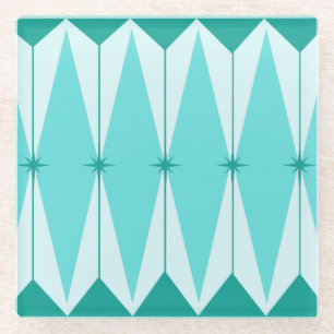 Posavasos De Vidrio Diamantes geométricos y esparadrapo de vidrio Star