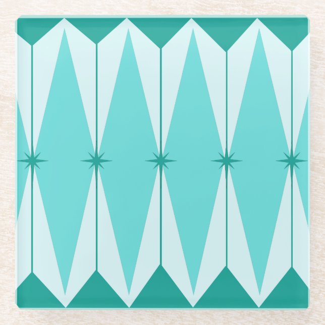 Posavasos De Vidrio Diamantes geométricos y esparadrapo de vidrio Star (Anverso)