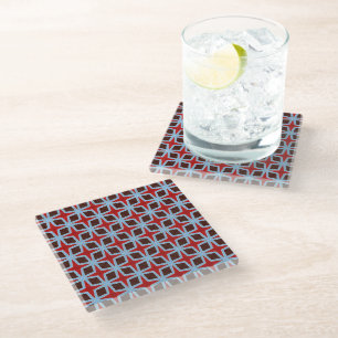 Posavasos De Vidrio Diamantes Y Estrellas Retro