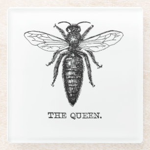 Posavasos De Vidrio Dibujo clásico del Ilustracion Queen Bee