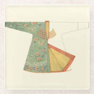 Posavasos De Vidrio Dibujo de Kimono semiacabado