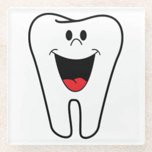 Posavasos De Vidrio Dientes felices personalizables para tu práctica d