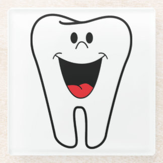 Posavasos De Vidrio Dientes felices personalizables para tu práctica d